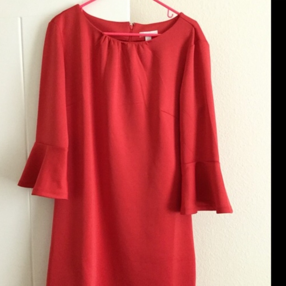 New York and Company red belle sleeve dress